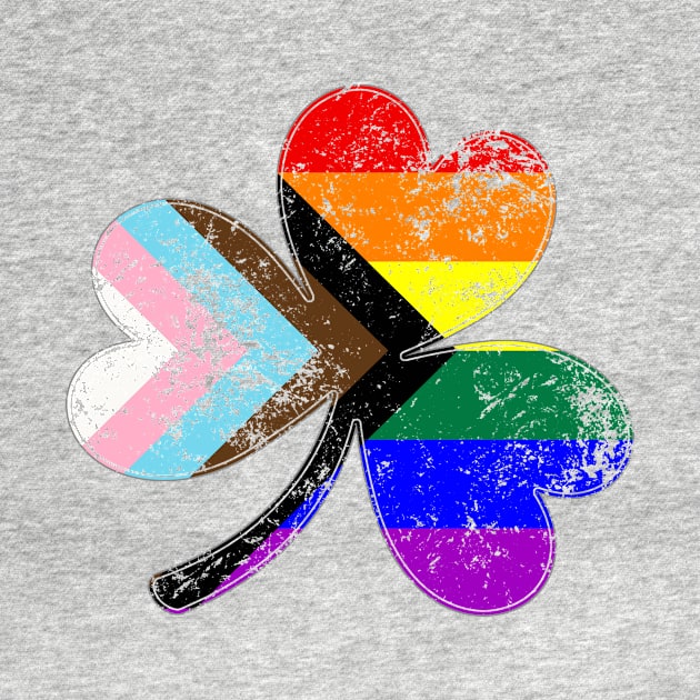 LGBTQ Progress Pride Shamrock by wheedesign